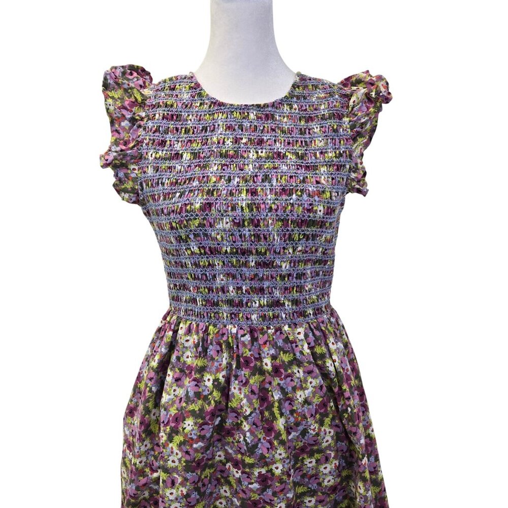 English Factory Floral Smocked Midi Dress Size XS - Picture 4 of 6